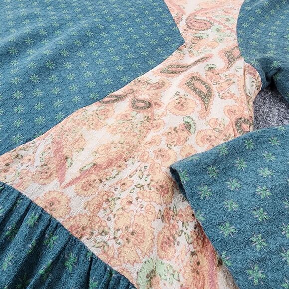 Free People Top Womens Small Floral Paisley 3/4 Sleeve Boho Chic Tunic Blouse - Picture 10 of 14